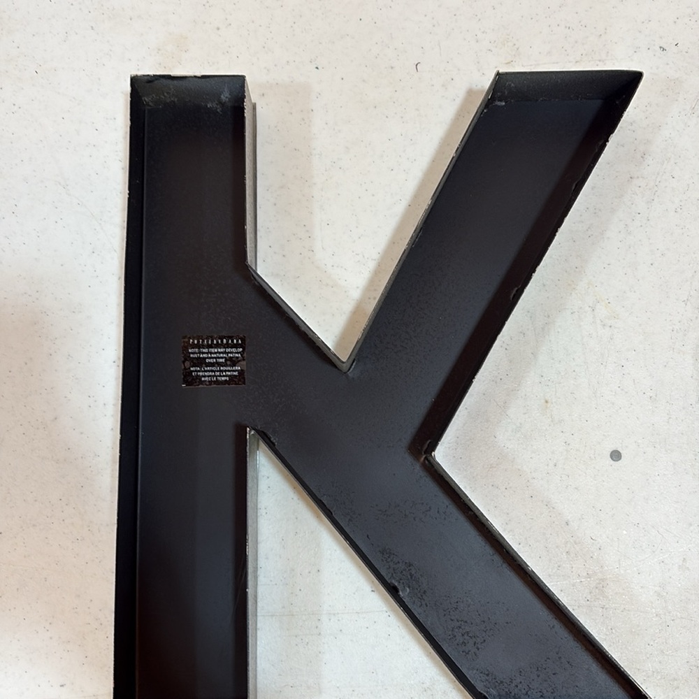 Pottery Barn galvanized K wall hanging - Picture 3 of 5